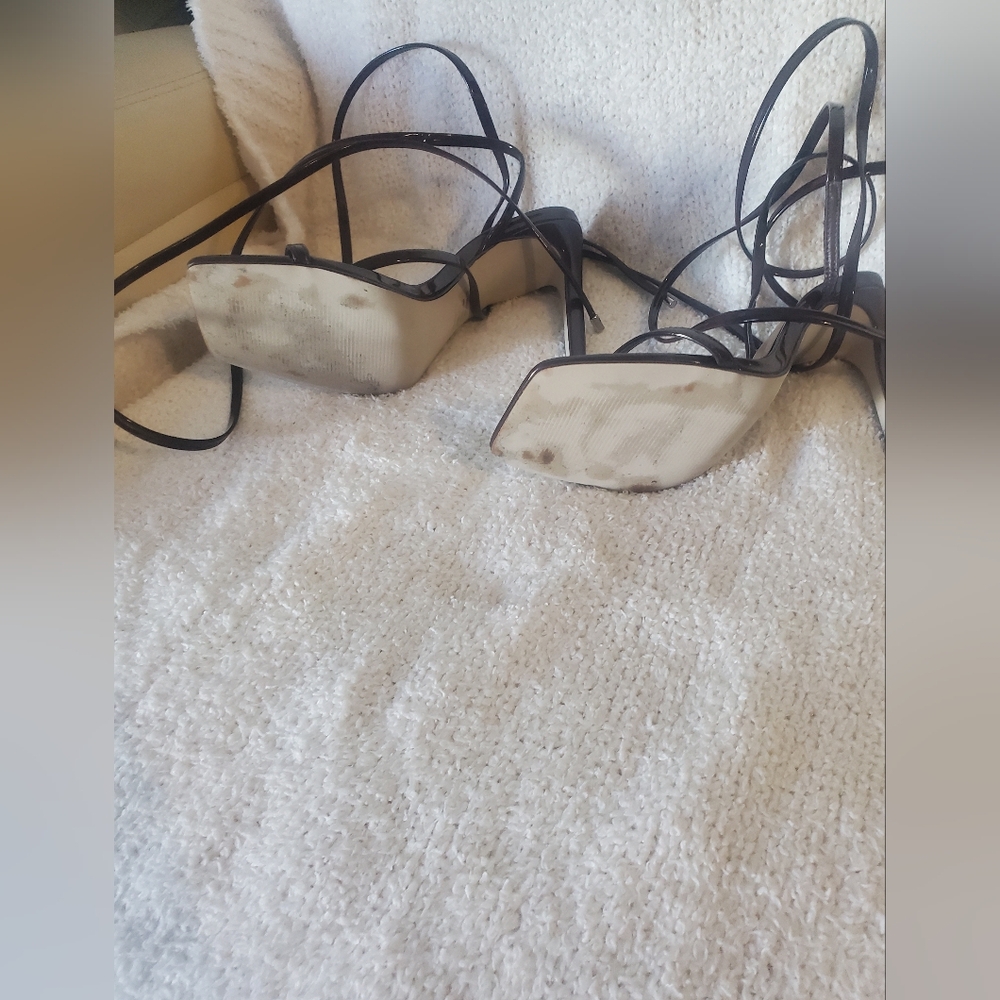 Brown Steve Madden Squared Toe Strappy Heels 10M - Picture 7 of 7